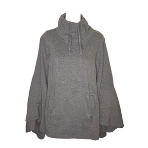 Ugg Pichot Gray Double-Knit Fleece-Lined Poncho Sweatshirt, Size M/L